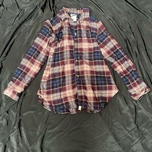 American Eagle purple flannel